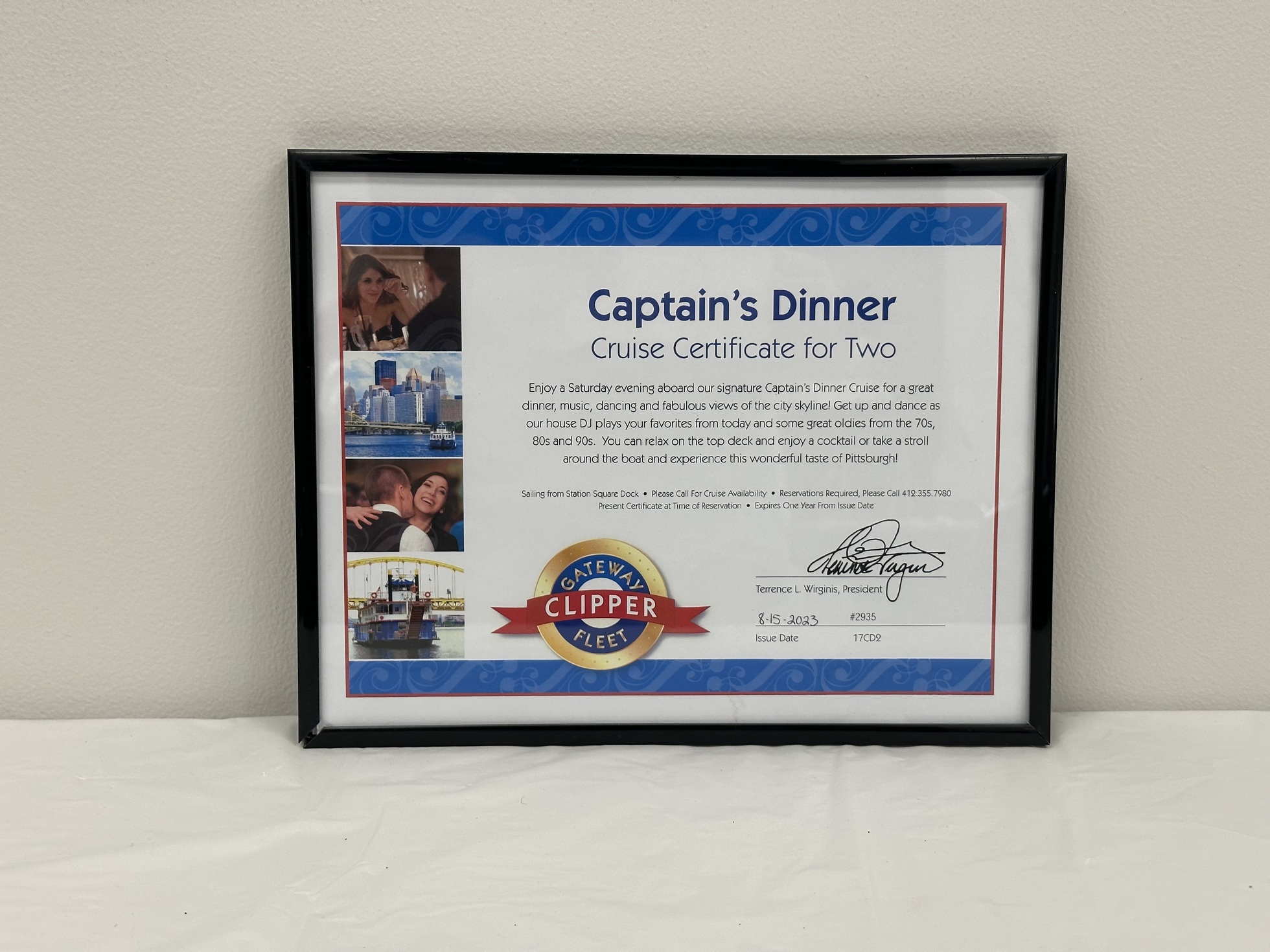 Captain’s Dinner Cruise on the Gateway Clipper 2023 IFL Online Auction